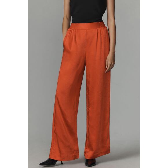 nwt ANTHROPOLOGIE x SANCTUARY sz XL Margot Satin pants in red - Picture 2 of 5